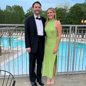 Norma Kamali Lime Green Formal Dress